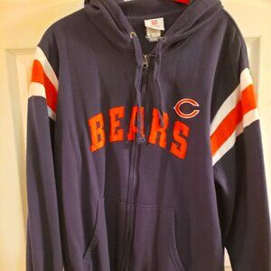 NFL Team Apparel- zip up hooded sweatshirt, Chicago Bears sz L